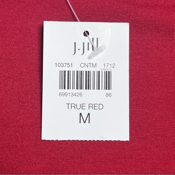 J Jill Wearever Collection 3/4 Sleeve Dress True Red Medium Stretch NEW - Picture 14 of 14